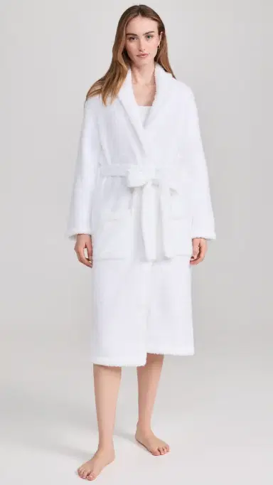 Barefoot Dreams CozyChic Adult Robe White | Thumbnail 2