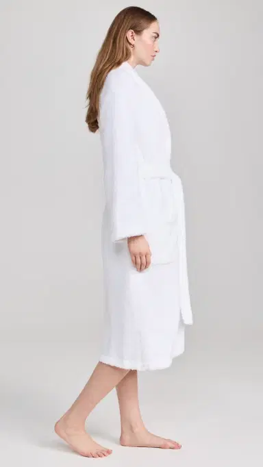 Barefoot Dreams CozyChic Adult Robe White | Thumbnail 4