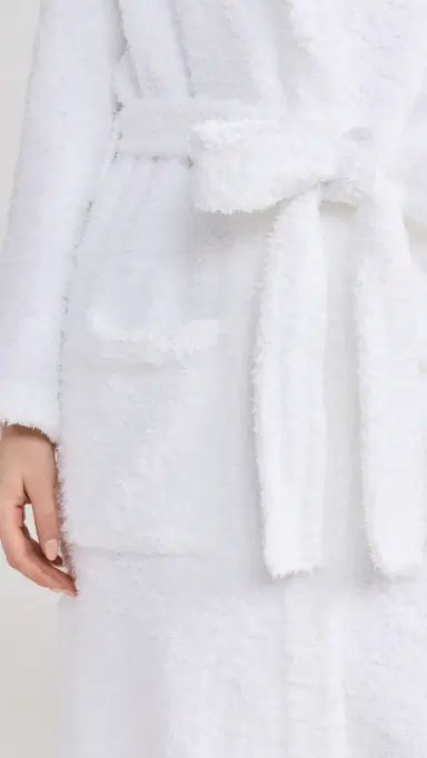 Barefoot Dreams CozyChic Adult Robe White | Thumbnail 6