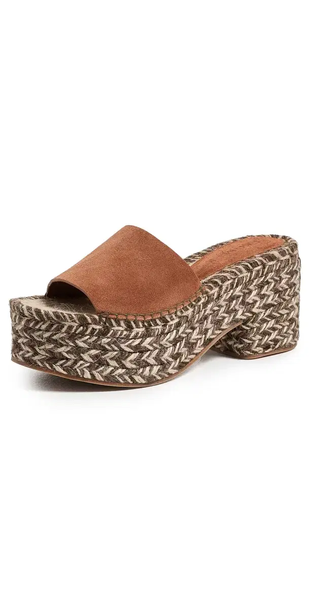 FARM Rio Platform Espadrille Sandals Brown
