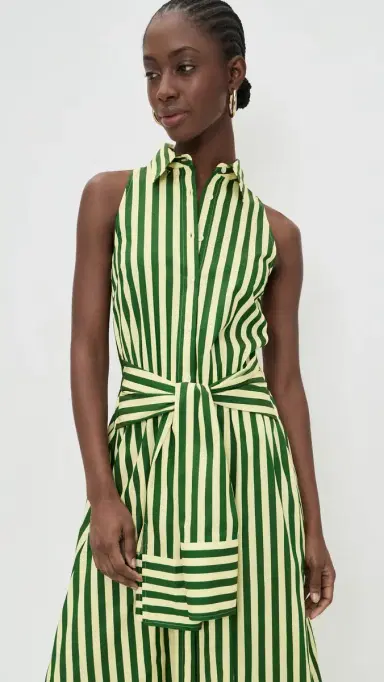 SIMONMILLER Inna Sleeveless Poplin Dress Gummy Green/Ecru | Thumbnail 6 SIMONMILLER Inna Sleeveless Poplin Dress Gummy Green/Ecru | Thumbnail 6