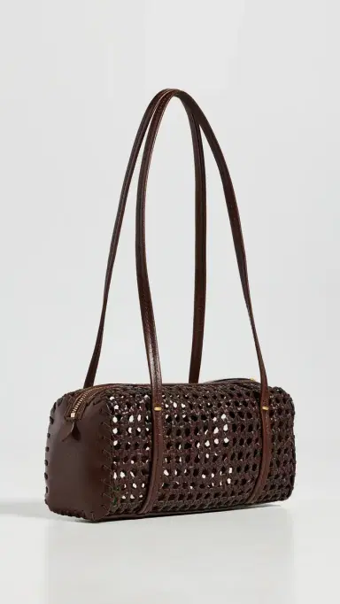 Madewell The Brioche Mini Shoulder Bag In Open Leather Cherry Wood One Size | Thumbnail 4