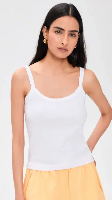 DONNI. DONNI. The Baby Rib Scallop Tank Powder L | Thumbnail 2