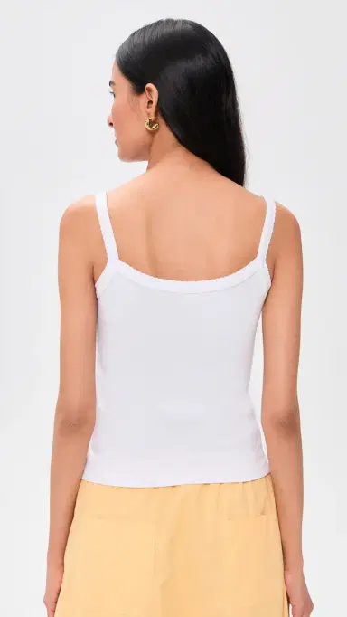 DONNI. DONNI. The Baby Rib Scallop Tank Powder L | Thumbnail 3