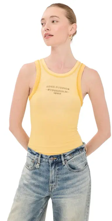 Acne Studios Sleeveless T-Shirt Light Yellow S/M | Thumbnail 1 Acne Studios Sleeveless T-Shirt Light Yellow S/M | Thumbnail 1