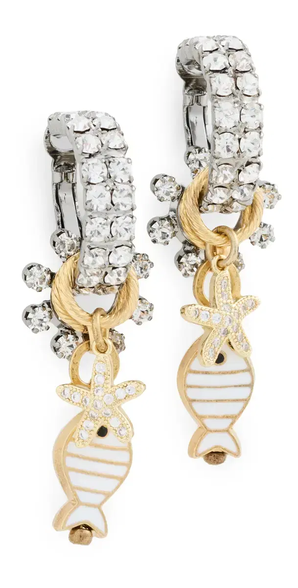 Elizabeth Cole Muriel Earrings White One Size