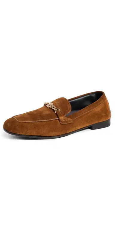 Versace Medusa Suede Loafers 1NG8V/Tobacco/ Gold 40 | Thumbnail 1