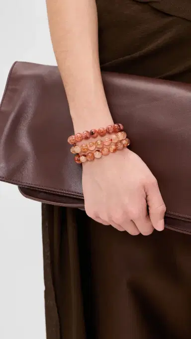Alexa Leigh Blush Beaded Bracelet Stack Natural | Thumbnail 3 Alexa Leigh Blush Beaded Bracelet Stack Natural | Thumbnail 3