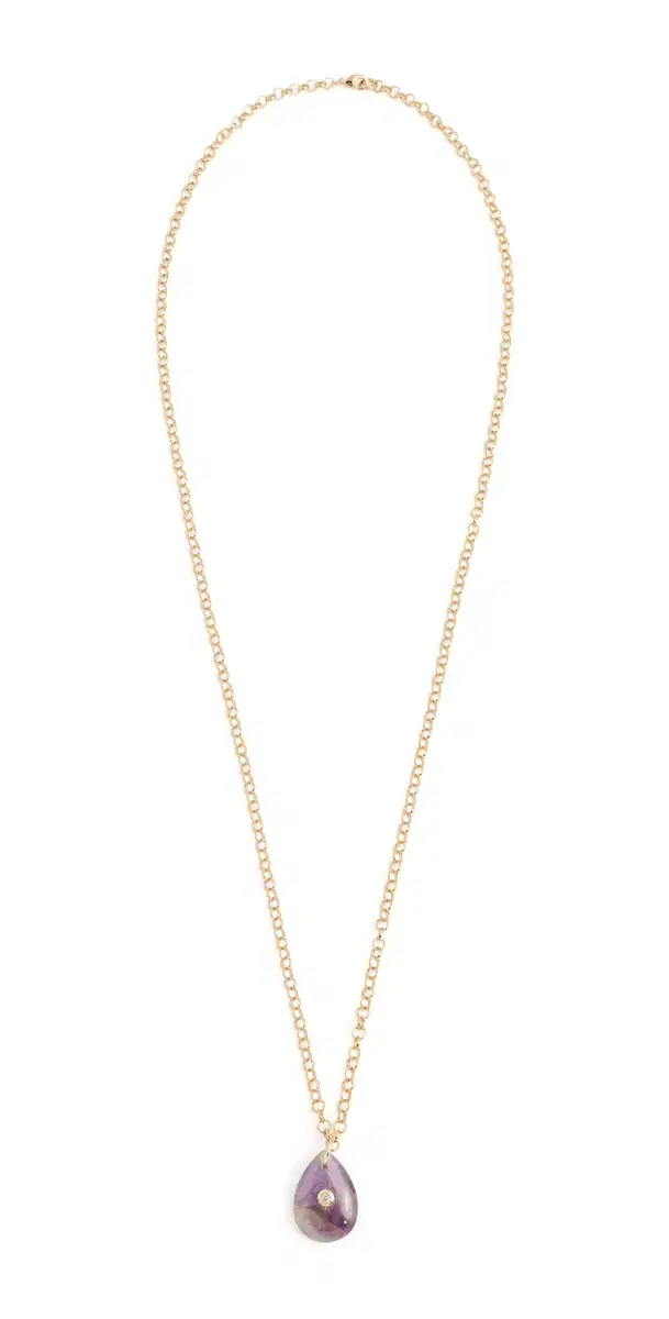 Celeste Pear Plum Necklace Purple One Size