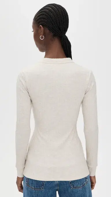 Aligne Daphne Ribbed Jersey Top Oatmeal Marl 8 | Thumbnail 3