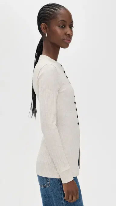 Aligne Daphne Ribbed Jersey Top Oatmeal Marl 8 | Thumbnail 4