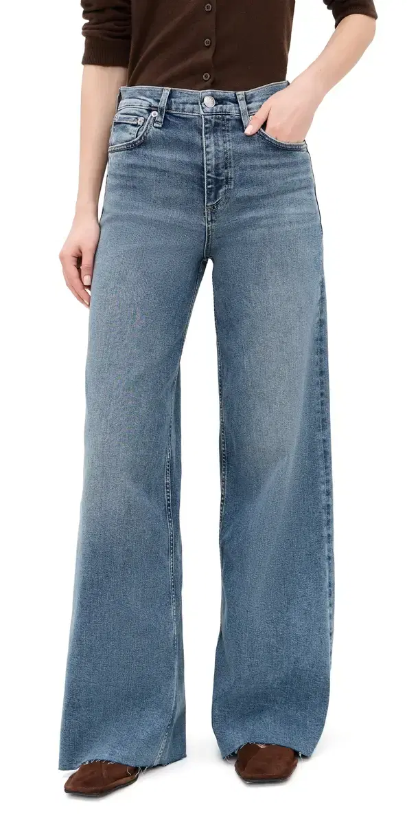 rag & bone Flexi Sofie High Rise Full Length Wide Jeans Mack