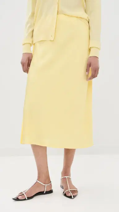 Jil Sander Satin Midi Skirt Pastel Yellow | Thumbnail 3 Jil Sander Satin Midi Skirt Pastel Yellow | Thumbnail 3