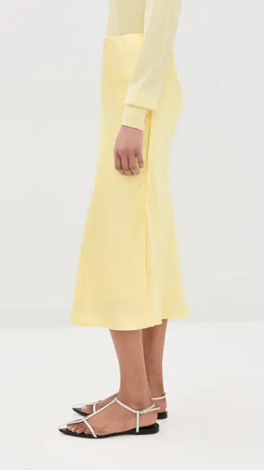 Jil Sander Satin Midi Skirt Pastel Yellow | Thumbnail 5 Jil Sander Satin Midi Skirt Pastel Yellow | Thumbnail 5