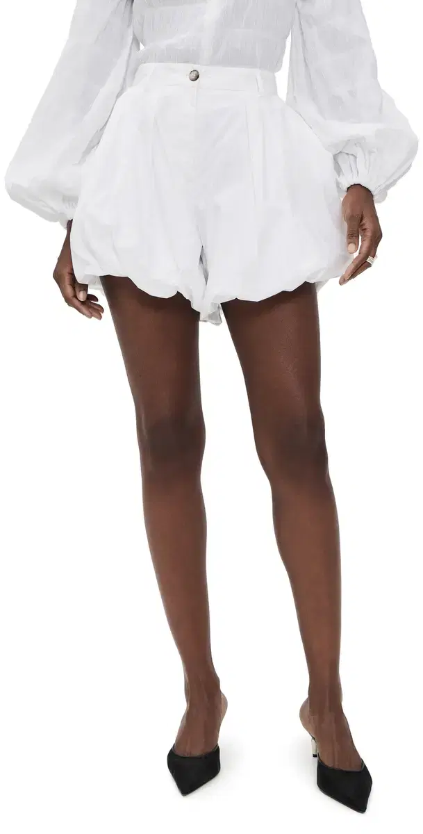 Dafne Popeline Fermo Bubble Shorts White