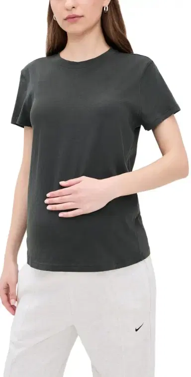 Hatch The Washed Cotton Crew Neck Tee Washed Black S | Thumbnail 1