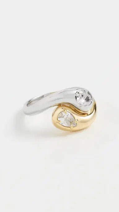 Luv Aj The Bianco Nero Interlock Ring Two-Tone | Thumbnail 2