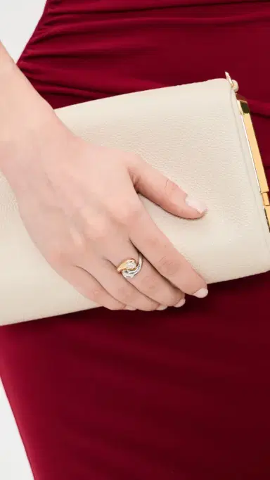 Luv Aj The Bianco Nero Interlock Ring Two-Tone | Thumbnail 3