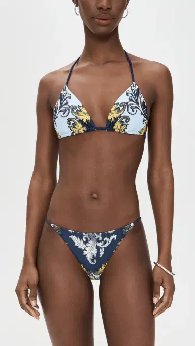 PQ Swim x AICE + OIVIA Rope Full Bikini Bottoms Antique Scroll | Thumbnail 4