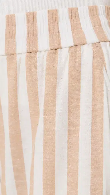 Marine Layer Allison Hemp Trousers Cream/Taupe Stripe | Thumbnail 6