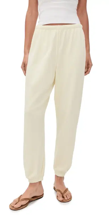 perfectwhitetee Johnny French Terry Easy Sweatpants Custard | Thumbnail 1 perfectwhitetee Johnny French Terry Easy Sweatpants Custard | Thumbnail 1