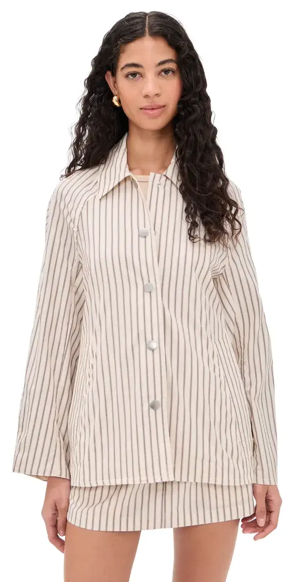 rag & bone Gayle triped Cropped Trench Red tripe