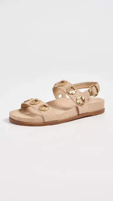 Larroudé Milan Sport Sandals Beige Raffia | Thumbnail 2 Larroudé Milan Sport Sandals Beige Raffia | Thumbnail 2