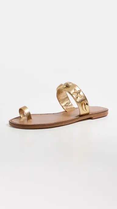 Larroudé Madison Sandals Gold metallic leather 9 | Thumbnail 2