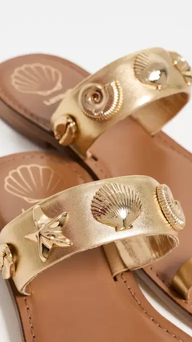 Larroudé Madison Sandals Gold metallic leather 9 | Thumbnail 6