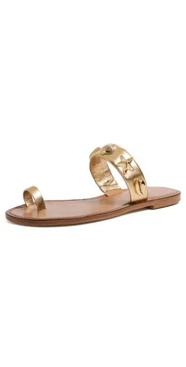 Larroudé Madison Sandals Gold metallic leather 9 | Thumbnail 1