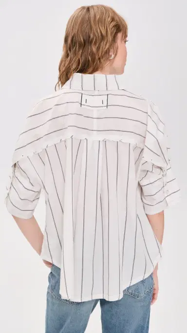Free People easide tripe Button Down Shirt Combo | Thumbnail 3