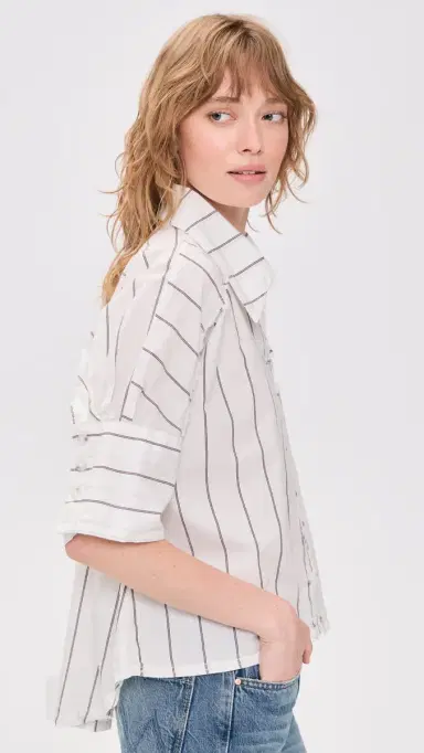 Free People easide tripe Button Down Shirt Combo | Thumbnail 4