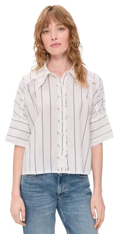 Free People easide tripe Button Down Shirt Combo | Thumbnail 1