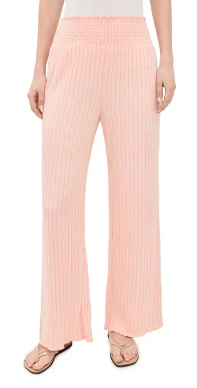 Z Supply Dawn Smocked Rib Pants Bellini | Thumbnail 1 Z Supply Dawn Smocked Rib Pants Bellini | Thumbnail 1