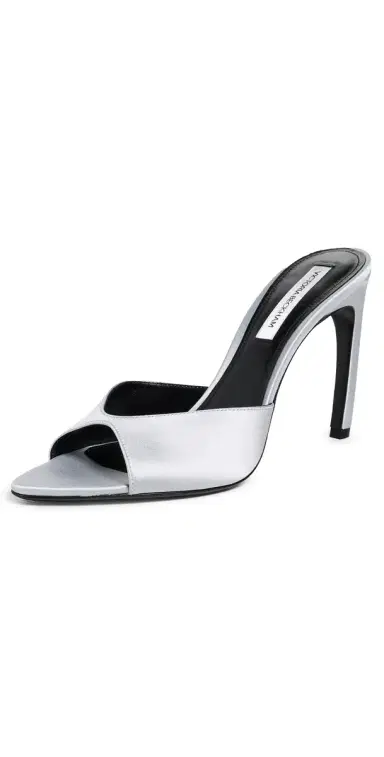 Victoria Beckham Harlow Open Toe Mules Magnesium | Thumbnail 1 Victoria Beckham Harlow Open Toe Mules Magnesium | Thumbnail 1