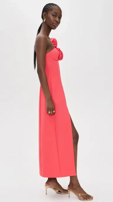 The Wolf Gang Flores Midi Dress Berry | Thumbnail 4