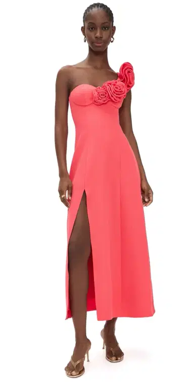 The Wolf Gang Flores Midi Dress Berry | Thumbnail 1