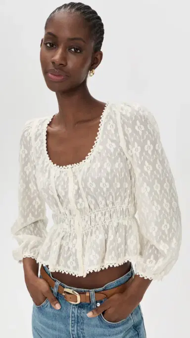 PAIGE Jay Blouse Antique White | Thumbnail 2