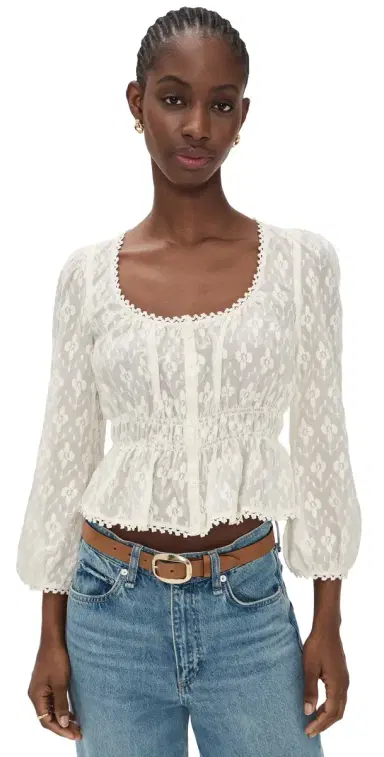 PAIGE Jay Blouse Antique White | Thumbnail 1