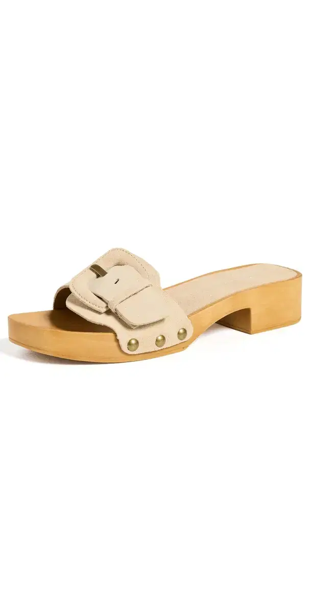 Intentionally Blank Mar Suede Clogs Taupe