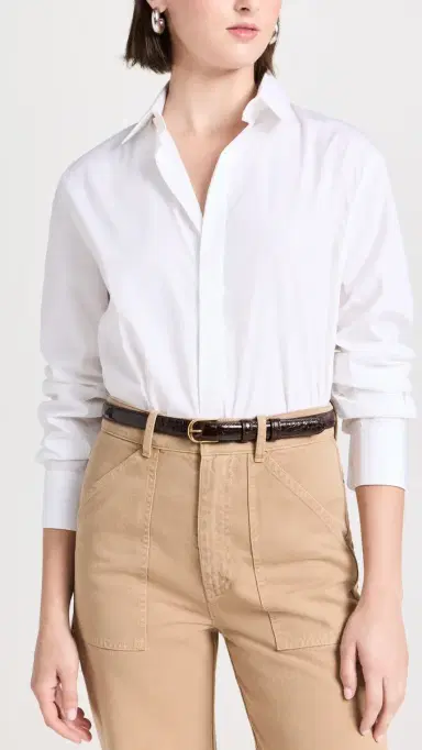 Nili Lotan Jane Belt Dark Brown/Shiny Brass | Thumbnail 3 Nili Lotan Jane Belt Dark Brown/Shiny Brass | Thumbnail 3