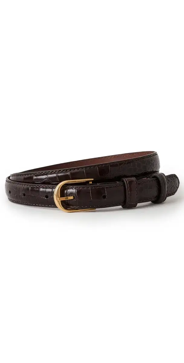 Nili Lotan Jane Belt Dark Brown/Shiny Brass