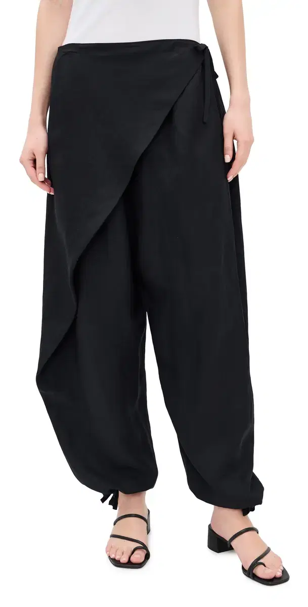 Polo Ralph Lauren Tie Front Wrap Pants Polo Black
