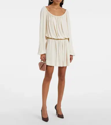 Saint Laurent Ruffled jersey minidress | Thumbnail 3