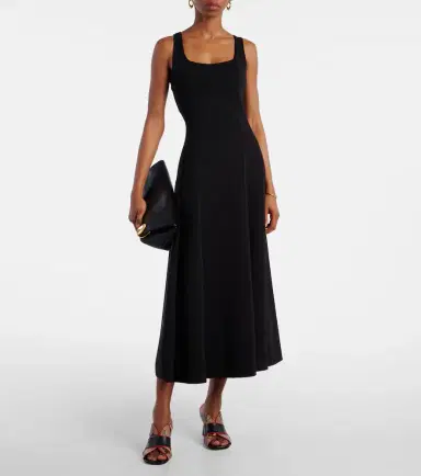 'S Max Mara 'S Max Mara Platani pleated cotton-blend midi dress | Thumbnail 2
