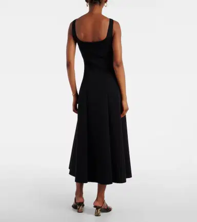 'S Max Mara 'S Max Mara Platani pleated cotton-blend midi dress | Thumbnail 4