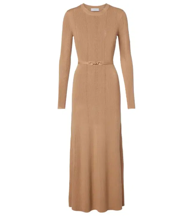 Gabriela Hearst Imagene belted wool midi dress