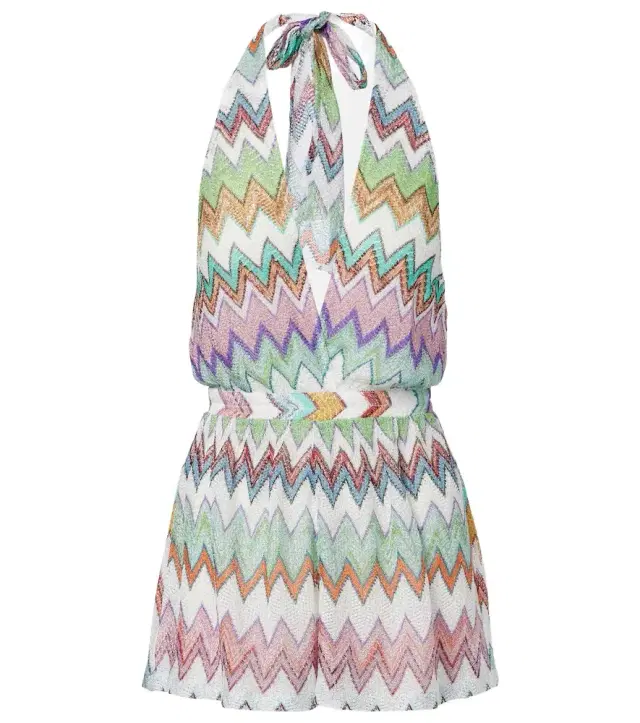 Zigzag lamé romper