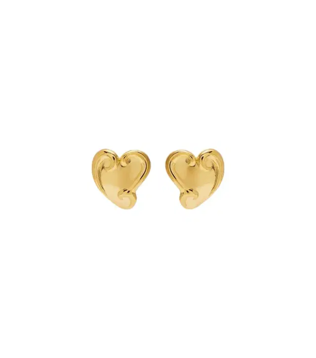 Oscar de la Renta Swirl Heart clip-on earrings