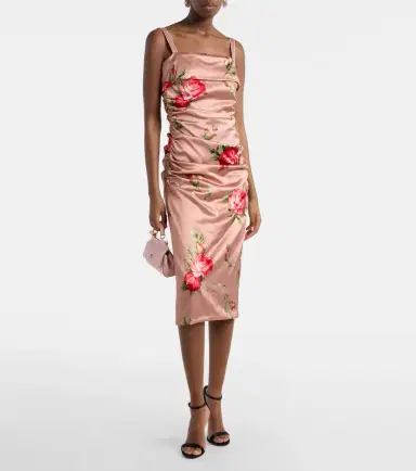 Dolce & Gabbana Floral satin midi dress | Thumbnail 2